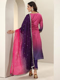 Libas Women'S Chinon Kurta Sets (99268_Pink_Xxl)