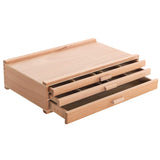 U.S. Art Supply 3Drawer Artist Wood Pastel, Pen, Marker Storage Box