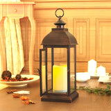 WRalwaysLX 15 inch H The Door-Open Decorative Lantern with flameless LED Candle Light, Outdoor/Indoor LED Lantern, wtith Timer C