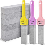 WSSROGY 9 Pack Cleaning Pumice Stone Toilet Bowl Stick Cleaner with Handle Hard Water Ring Calcium Buildup Stains Remover Powerf