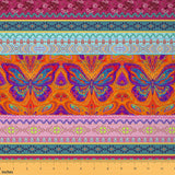 Feelyou Boho Mandala Fabric by The Yard, Bohemian Striped European Floral Upholstery Fabric for Chairs, Retro Teal Geometric Dec