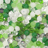 Songxi 200pcs 8mm Green Glass Beads for Jewelry Making, 5 Style 3 Size Crystal Beads for Bracelets Jewelry Making, Spacer Beads 