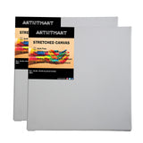 Artistmart Medium Grain Primed Cotton Canvas | Pre Stretched Canvas With Wooden Frame | Ready For Painting Surface | White Canva