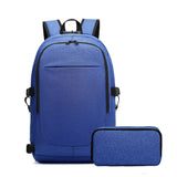 Varietyathletics 19 Laptop Backpack and Organizer Case Set USB Headset Port AntiTheft Waterproof Travel Work College (Cadet bl