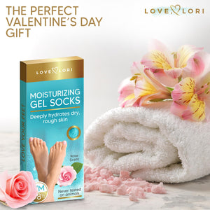 Moisturizing Socks - Premium Gel Silicone Aloe Foot Spa Socks (Up to Size 8.5) Infused with Vitamin E & JoJoba Oil - Self Care G