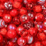 BERMRO 16mm Acrylic Bead 100pcs Focal Spacer Bead Red Chunk Bubblegum Beads for DIY Crafting Necklace Bracelet Jewelry Making Ke