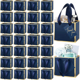 Yeaqee 100 Pcs Mini Metallic Paper Gift Bags with Handle 4.75x2.25x4'' Small Gift Bag DIY Tag Thank You Party Favor for Graduati