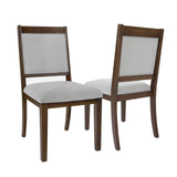 HomePop Open Back Upholstered Wood Frame Dining Chairs - Gray Solid Woven (Set of 2)