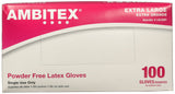 Ambitex Multipurpose Latex Powder Free Gloves, Extra Large, 100 per Box