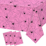 TREWAVE 3 Pack Halloween Spiderweb Tablecloth Rectangular Plastic Spider Web Table Cloth Large Size Table Covers for Home Decor 