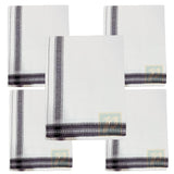 PRAKASAM COTTON Mens Single (1.28 X 2.00 mtrs) Colour Thalapathi Border Dhoties/fine quality Single Dhoties (White)-Pack of 5 Dh