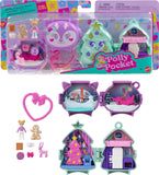 Polly Pocket Mini Toys, Holiday Stackable Compact Playset Bundle with Micro Doll, Accessories, Pet Animal, Travel Toy with Clip