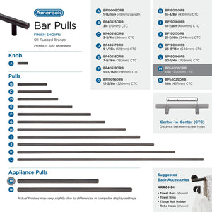Amerock | Appliance Pull | Oil Rubbed Bronze | 12 Inch (305 Mm) Center To Center | Bar Pulls | 1 Pack | Drawer Pull | Drawer Han