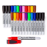 Volcanics Magnetic Dry Erase Markers With Eraser Fine Tip Low Odor Thin Whiteboard Markers for Small White Board Markers Dry Era