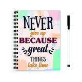 Anuman Reusable Wiro Spiral Unruled Notebook Diary Journal Vintage Texture Blank Pages A5 (Size 5.5X8)