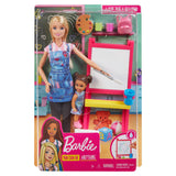 Barbie Careers Doll & Playset, Art Teacher Theme With Blonde Fashion Doll, 1 Small Doll, Color-Change Easel & Accessories