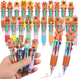 Kosiz 24 Pcs Capybara Fun Pen Bulk Mini Multicolor 4 in 1 Ballpoint Cute Retractable Pens for Capybara Parties Prizes Office Wri