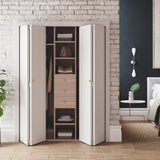 SMARTSTANDARD 60 x 80 Bifold Closet Doors, 1-Panel Paintable White Primed Bi-fold Door, Interior Door with Hardware Kits, 58 4/5