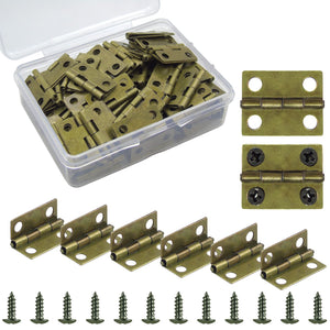 100 Pieces Small Hinges for Wooden Box Bronze Mini Hinges Tiny Hinge for Jewelry Box, Mini Cabinet and Crafts