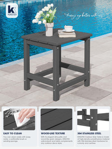 KINGYES Adirondack Outdoor Side Table, Gray