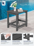 KINGYES Adirondack Outdoor Side Table, Gray