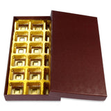 GROWNEX Brown Lid Chocolate Box with 18 Compartments Paperboard Sweets Packaging, 11x6x1.25 Inches (Pack of 15) Customise Gift