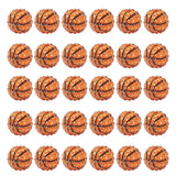 Fashewelry 30pcs Rhinestone Bubblegum Beads 20mm Basketball Disco Sport Theme Resin Round Gumball Beads for Beadable Pen Lanyard