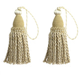 HedongHexi 2 Pack 24cm Tassels with Loops - Handmade Twisted Tassel Craft, DIY Accessories for Home Decoration