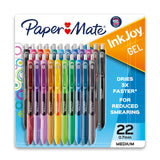 Paper Mate InkJoy Gel Pens, Medium Point, 0.7 mm, Assorted Ink Colors, Pack Of 22 Pens