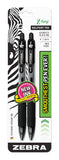 Zebra Pen ZGrip Retractable Ballpoint Pen, Medium Point, 1.0mm, Black Ink, 2Count