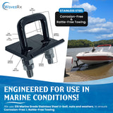 WAVESRX Trailer Anti Rattle Hitch Tightener Clamp for 1.25 and 2 - Stainless Steel Hitch Stabilizer 2 inch Antisway Clamp &