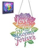 Ginfonr Diamond Painting Kits Hanging Pendant, Rose Diamond Art Kits for Adults, Special Shaped Rhinestone Valentines Day Diamo