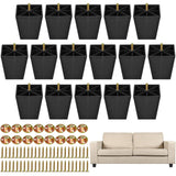 TURSTIN Furniture Legs Plastic Sofa Coach Legs Square Tapered Feet Sofa Legs with T-Nuts Screws for Legs Sofas Chairs Cabinets D