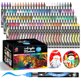 TBC The Best Crafts Acrylic Paint Markers, 108 Colors Water-Based Paint Pens for Art and Craft Projects, Multi-Surface Use on Fa