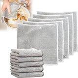 QUIQSHIPP 5 Pack NonScratch Wire Dishcloth Multipurpose Wire Dishwashing Rags for Wet and Dry, Easy Rinsing, Reusable, Wire Cle