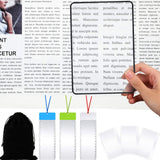 Frienda 12 Pcs 3X Magnifying Sheet Set Include 6 Page Fresnel Lens Page Magnifying Glass 3 Card Magnifiers 3 Bookmark Magnifiers