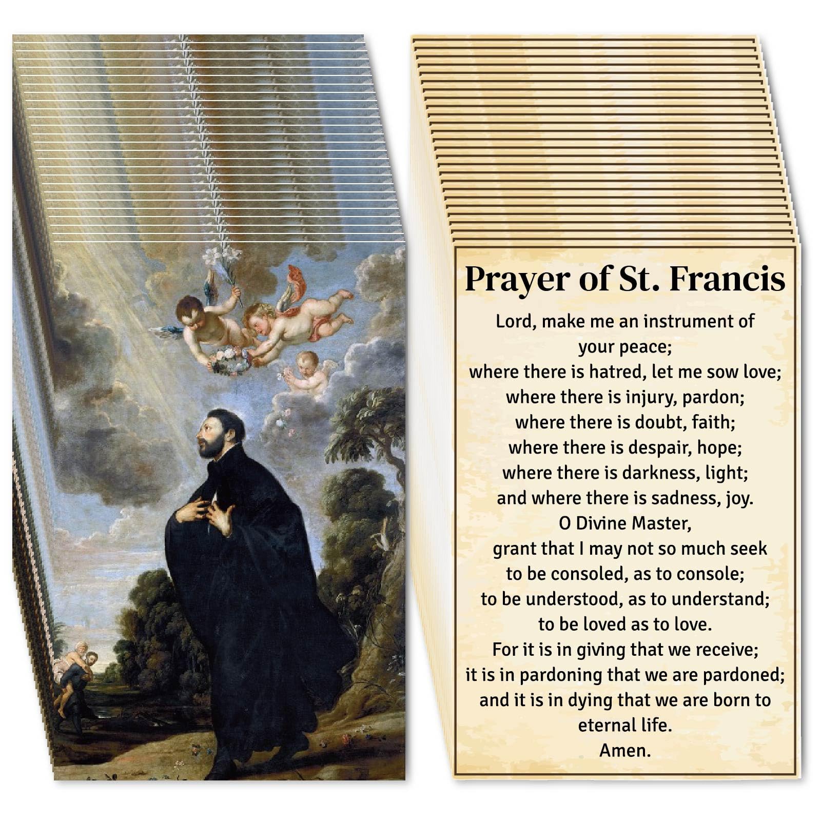 Fankya 240pcs Holy Catholic Prayer Cards for Peace St. Michael Archangel, St.Francis, St. Benedict, Guardian Angel Gospel Tracts