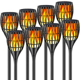 Ollivage Solar Torch With Flickering Flame, Outdoor Garden Waterproof Dancing Flames, Landscape Decoration Pathway Patio Lights 