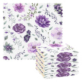 CaTaKu Purple Floral Watercolor Microfiber Cleaning Cloths Kitchen Dish Cloth Dish Rags for Washing Dishes, Reusable Dish Towels