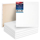 U.S. Art Supply 30 x 36 inch Stretched Canvas 12-Ounce Triple Primed, 6-Pack - Professional Artist Quality White Blank 3/4 Profi