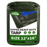 TARPAL 12x16 Tarp Heavy Duty Waterproof Tarp 16mil Thick Tarps with Metal Grommets Every 17.7 UV Protection&Tear -Resistant Cove