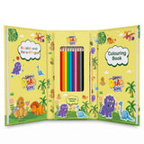 Tikkitots Dinosaur Scratch Art & Colouring Book Set for Kids | 30 Sheet Colour Pad, 14 Rainbow Reveal Pages, 8 Pencils, Wooden