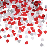 BBTO Red and Silver Heart Confetti Metallic for Valentine, Wedding Party Table Decoration, 1 Ounce