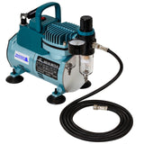 Master Airbrush Model TC-40 - Cool Runner Professional High Performance Single-Piston Airbrush Air Compressor with 2 Holders, Re