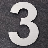 Cobata Modern House Numbers-12 Inch High Rustproof 304 Stainless Steel Home Address Numbers/Floating Appearance/Easy to Install/Silver/Number 3