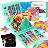 iBayam Back to School Supplies for Kids Teen Girls Boys, Art Set Case with Trifold Easel, Scratch Paper, Sketch Pad, Coloring Bo