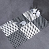 QZEMEL NonSlip Interlocking Drainage Floor Tiles for Bathroom, Shower, Pool, Kitchen, Balcony Waterproof PVC Mat with Raised