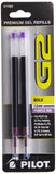 Pilot, G2 Gel Ink Refills, Bold Point 1 MM, Purple, Pack of 2