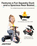 RIDYEE Toddler Tricycle for 18 Months to 5 Years, Foldable Tricycles for 3-5 Year Olds, Kids Tricycle with Adjustable Carry-Frie