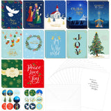 Zhanmai 24 Pack Religious Christmas Cards Christian Christmas Cards with Envelopes Stickers Religious Nativity Jesus for Xmas Gi